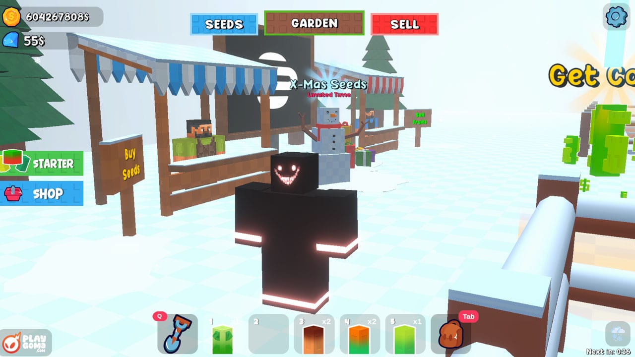 Grow a Garden 3D — character customization and garden view